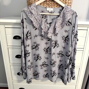 Loft Outlet Floral Ruffle Blouse